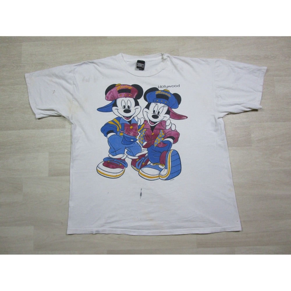 Vintage‎ Disney Mickey & Minnie Mouse T Shirt (2XL) Hip Hop Streetwear Fashion